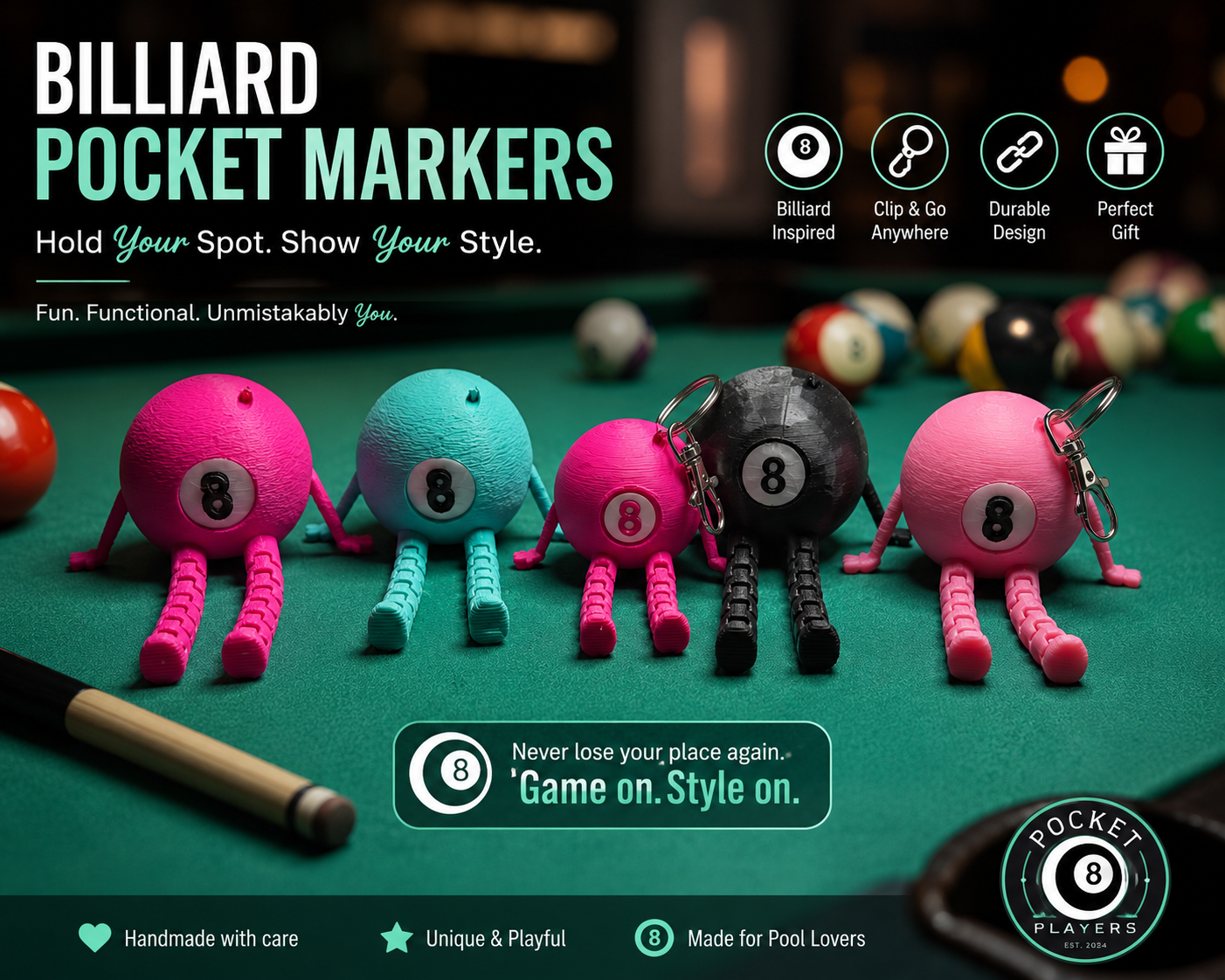 8 BALL POCKET MARKERS